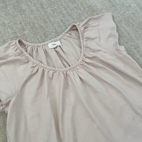XiRENA Short Sleeve Cotton Flax Popover Blouse Top M Pink - Picture 3 of 10